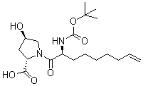 (4R)-1-[(2S)-2-[[叔丁氧羰基]氨基]-1-氧代-8-壬烯基]-4-羥基-L-脯氨酸結(jié)構(gòu)式_552335-47-4結(jié)構(gòu)式