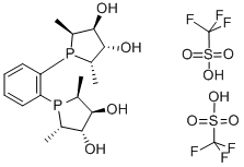 1,2-雙[(2S,5S)-2,5-二甲基-(3S,4S)-3,4-二羥基硫環(huán)磷]苯 雙(三氟甲烷苯磺酸鹽)結構式_552829-96-6結構式