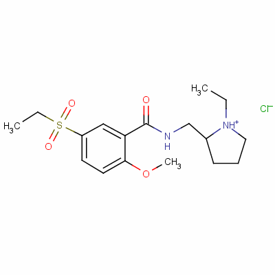 N-[(1-乙基-2-吡咯烷)甲基]-5-(乙基磺酰基)-2-甲氧基苯甲酰胺鹽酸鹽結構式_55619-22-2結構式