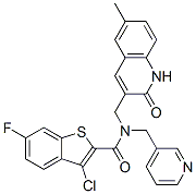 Benzo[b]thiophene-2-carboxamide, 3-chloro-n-[(1,2-dihydro-6-methyl-2-oxo-3-quinolinyl)methyl]-6-fluoro-n-(3-pyridinylmethyl)-(9ci) Structure,579449-26-6Structure