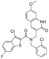 Benzo[b]thiophene-2-carboxamide, 3-chloro-n-[(2-chlorophenyl)methyl]-n-[(1,2-dihydro-7-methoxy-2-oxo-3-quinolinyl)methyl]-6-fluoro-(9ci) Structure,579456-90-9Structure