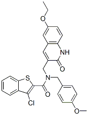 Benzo[b]thiophene-2-carboxamide, 3-chloro-n-[(6-ethoxy-1,2-dihydro-2-oxo-3-quinolinyl)methyl]-n-[(4-methoxyphenyl)methyl]-(9ci) Structure,579459-04-4Structure