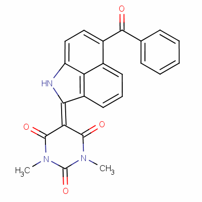 5-[6-苯甲?；絒cd]吲哚-2(1h)-基]-1,3-二甲基-1h,3h,5h-嘧啶-2,4,6-三酮結(jié)構(gòu)式_58470-73-8結(jié)構(gòu)式