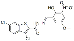 (9ci)-3,6-二氯-苯并[b]噻吩-2-羧酸-[(2-羥基-5-甲氧基-3-硝基苯基)亞甲基]肼結(jié)構(gòu)式_585560-50-5結(jié)構(gòu)式
