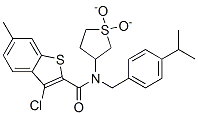 Benzo[b]thiophene-2-carboxamide, 3-chloro-6-methyl-n-[[4-(1-methylethyl)phenyl]methyl]-n-(tetrahydro-1,1-dioxido-3-thienyl)-(9ci) Structure,587003-20-1Structure