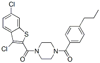 (9CI)-1-[(3,6-二氯苯并[b]噻吩-2-基)羰基]-4-(4-丙基苯甲?；?-哌嗪結(jié)構(gòu)式_588687-77-8結(jié)構(gòu)式