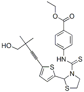 Benzoic acid,4-[[[2-[5-(4-hydroxy-3,3-dimethyl-1-butynyl)-2-thienyl ]-3-thiazolidinyl ]thioxomethyl ]amino]-,ethyl ester (9ci) Structure,590380-38-4Structure