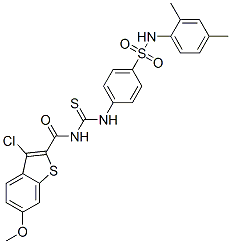 Benzo[b]thiophene-2-carboxamide, 3-chloro-n-[[[4-[[(2,4-dimethylphenyl)amino]sulfonyl]phenyl]amino]thioxomethyl]-6-methoxy-(9ci) Structure,590400-24-1Structure