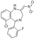 7-Chloro-1,3-dihydro-5-(2-fluorophenyl)-2-nitromethyl-ene-2h-1,4-benzodiazepineStructure,59467-63-9Structure 7-Chloro-1,3-dihydro-5-(2-fluorophenyl)-2-nitromethyl-ene-2h-1,4-benzodiazepine Structure,59467-63-9Structure
