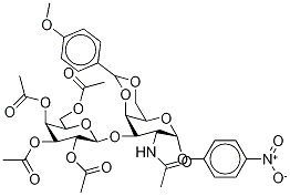 2-Acetamido-2-deoxy-4,6-o-(4-methoxybenzylidene)-3-o-(2,3,4,6-tetra-o-acetyl-beta-d-galactopyranosyl)-4-nitrophenyl-alpha-d-galactopyranosideStructure,59837-11-5Structure 2-Acetamido-2-deoxy-4,6-o-(4-methoxybenzylidene)-3-o-(2,3,4,6-tetra-o-acetyl-beta-d-galactopyranosyl)-4-nitrophenyl-alpha-d-galactopyranoside Structure,59837-11-5Structure