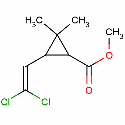 順式-3-(2,2-二氯乙烯基)-2,2-二甲基環(huán)丙烷羧酸甲酯結(jié)構(gòu)式_59897-93-7結(jié)構(gòu)式