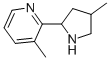 Pyridine, 3-methyl-2-(4-methyl-2-pyrrolidinyl)-(9ci)Structure,603089-96-9Structure Pyridine, 3-methyl-2-(4-methyl-2-pyrrolidinyl)-(9ci) Structure,603089-96-9Structure