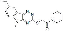 (9ci)-1-[[(8-乙基-5-甲基-5H-1,2,4-噻嗪并[5,6-b]吲哚-3-基)硫代]乙?；鵠-哌啶結(jié)構(gòu)式_603946-64-1結(jié)構(gòu)式
