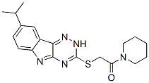 (9ci)-1-[[[8-(1-甲基乙基)-2H-1,2,4-噻嗪并[5,6-b]吲哚-3-基]硫代]乙?；鵠-哌啶結(jié)構(gòu)式_603947-17-7結(jié)構(gòu)式
