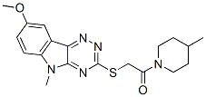 (9ci)-1-[[(8-甲氧基-5-甲基-5H-1,2,4-噻嗪并[5,6-b]吲哚-3-基)硫代]乙?；鵠-4-甲基-哌啶結(jié)構(gòu)式_603947-59-7結(jié)構(gòu)式