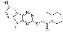 (9ci)-1-[[(8-甲氧基-5-甲基-5H-1,2,4-噻嗪并[5,6-b]吲哚-3-基)硫代]乙?；鵠-2-甲基-哌啶結(jié)構(gòu)式_603947-60-0結(jié)構(gòu)式