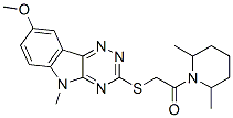 (9ci)-1-[[(8-甲氧基-5-甲基-5H-1,2,4-噻嗪并[5,6-b]吲哚-3-基)硫代]乙?；鵠-2,6-二甲基-哌啶結(jié)構(gòu)式_603947-61-1結(jié)構(gòu)式