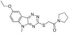 (9CI)-1-[[(8-乙氧基-5-甲基-5H-1,2,4-噻嗪并[5,6-b]吲哚-3-基)硫代]乙?；鵠-吡咯烷結(jié)構(gòu)式_603947-77-9結(jié)構(gòu)式