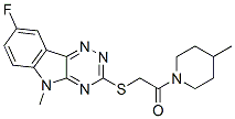 (9ci)-1-[[(8-氟-5-甲基-5H-1,2,4-噻嗪并[5,6-b]吲哚-3-基)硫代]乙?；鵠-4-甲基-哌啶結(jié)構(gòu)式_603948-15-8結(jié)構(gòu)式
