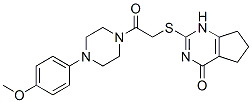 (9ci)-1-(4-甲氧基苯基)-4-[[(4,5,6,7-四氫-4-氧代-1H-環(huán)戊并嘧啶-2-基)硫代]乙?；鵠-哌嗪結構式_604749-66-8結構式