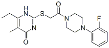 (9ci)-1-[[(6-乙基-1,4-二氫-5-甲基-4-氧代-2-嘧啶)硫代]乙?；鵠-4-(2-氟苯基)-哌嗪結(jié)構(gòu)式_604751-46-4結(jié)構(gòu)式
