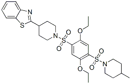 (9CI)-4-(2-苯并噻唑)-1-[[2,5-二乙氧基-4-[(4-甲基-1-哌啶基)磺?；鵠苯基]磺?；鵠-哌啶結(jié)構(gòu)式_606083-08-3結(jié)構(gòu)式