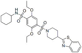 Benzenesulfonamide, 4-[[4-(2-benzothiazolyl)-1-piperidinyl]sulfonyl]-n-cyclohexyl-2,5-diethoxy-(9ci) Structure,606083-14-1Structure