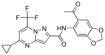 (9CI)-N-(6-乙?；?1,3-苯并二氧雜環(huán)戊烯l-5-基)-5-環(huán)丙基-7-(三氟甲基)-吡唑并[1,5-a]嘧啶-2-羧酰胺結(jié)構(gòu)式_606096-67-7結(jié)構(gòu)式