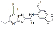 (9CI)-N-(6-乙?；?1,3-苯并二氧雜環(huán)戊烯l-5-基)-5-(1-甲基乙基)-7-(三氟甲基)-吡唑并[1,5-a]嘧啶-2-羧酰胺結(jié)構(gòu)式_606096-69-9結(jié)構(gòu)式