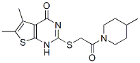 (9ci)-1-[[(1,4-二氫-5,6-二甲基-4-氧代噻吩并[2,3-d]嘧啶-2-基)硫代]乙?；鵠-4-甲基-哌啶結(jié)構(gòu)式_606107-68-0結(jié)構(gòu)式