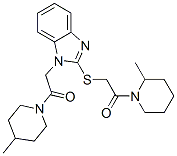 Piperidine, 2-methyl-1-[[[1-[2-(4-methyl-1-piperidinyl)-2-oxoethyl]-1h-benzimidazol-2-yl]thio]acetyl]-(9ci) Structure,606110-07-0Structure