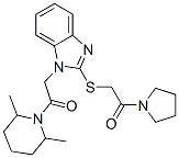 (9ci)-2,6-二甲基-1-[[2-[[2-氧代-2-(1-吡咯烷)乙基]硫代]-1H-苯并咪唑-1-基]乙酰基]-哌啶結(jié)構(gòu)式_606110-33-2結(jié)構(gòu)式