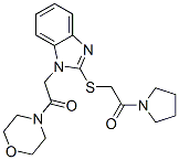 (9ci)-4-[[2-[[2-氧代-2-(1-吡咯烷)乙基]硫代]-1H-苯并咪唑-1-基]乙?；鵠-嗎啉結(jié)構(gòu)式_606110-57-0結(jié)構(gòu)式