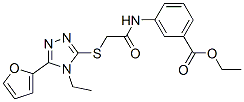 Benzoic acid, 3-[[[[4-ethyl-5-(2-furanyl)-4h-1,2,4-triazol-3-yl]thio]acetyl]amino]-, ethyl ester (9ci) Structure,606111-50-6Structure