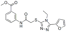 Benzoic acid, 3-[[[[4-ethyl-5-(2-furanyl)-4h-1,2,4-triazol-3-yl]thio]acetyl]amino]-, methyl ester (9ci) Structure,606111-54-0Structure