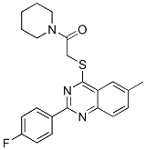 (9ci)-1-[[[2-(4-氟苯基)-6-甲基-4-喹唑啉]硫代]乙酰基]-哌啶結(jié)構(gòu)式_606132-41-6結(jié)構(gòu)式