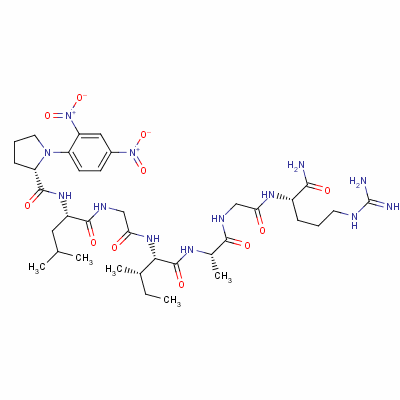 1-(2,4-Dinitrophenyl)-l-prolyl-l-leucylglycyl-l-isoleucyl-l-alanylglycyl-l-argininamideStructure,60643-92-7Structure 1-(2,4-Dinitrophenyl)-l-prolyl-l-leucylglycyl-l-isoleucyl-l-alanylglycyl-l-argininamide Structure,60643-92-7Structure