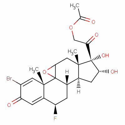 2-Bromo-9beta,11beta-epoxy-6beta-fluoro-16alpha,17,21-trihydroxypregna-1,4-diene-3,20-dione 21-acetateStructure,60864-71-3Structure 2-Bromo-9beta,11beta-epoxy-6beta-fluoro-16alpha,17,21-trihydroxypregna-1,4-diene-3,20-dione 21-acetate Structure,60864-71-3Structure