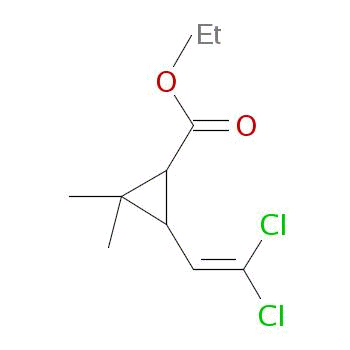 順式-2-(2,2-二氯乙烯基)-3,3-二甲基環(huán)丙烷羧酸乙酯結(jié)構(gòu)式_60940-88-7結(jié)構(gòu)式
