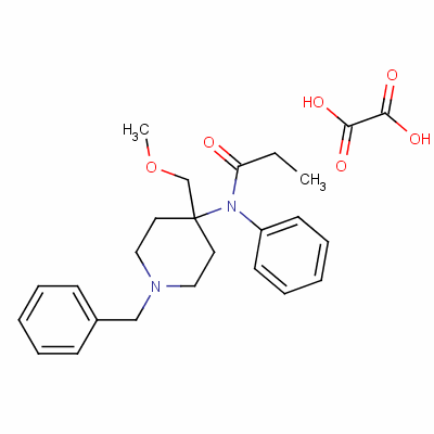 N-[1-芐基-4-(甲氧基甲基)-4-哌啶]-N-苯基丙酰胺草酸鹽結(jié)構(gòu)式_61086-13-3結(jié)構(gòu)式