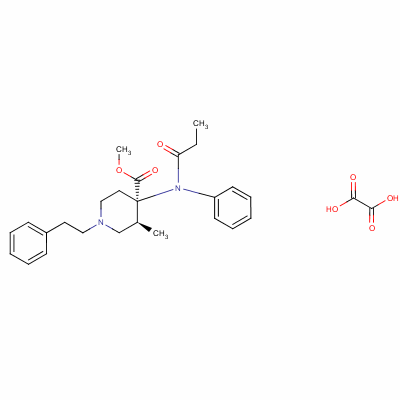 Cis-(-)-4-(methoxycarbonyl)-3-methyl-1-phenethyl-4-(n-phenylpropionylamino)piperidinium hydrogen oxalateStructure,61380-41-4Structure Cis-(-)-4-(methoxycarbonyl)-3-methyl-1-phenethyl-4-(n-phenylpropionylamino)piperidinium hydrogen oxalate Structure,61380-41-4Structure