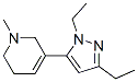 Pyridine, 3-(1,3-diethyl-1h-pyrazol-5-yl)-1,2,5,6-tetrahydro-1-methyl-(9ci)Structure,622403-71-8Structure Pyridine, 3-(1,3-diethyl-1h-pyrazol-5-yl)-1,2,5,6-tetrahydro-1-methyl-(9ci) Structure,622403-71-8Structure