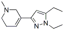Pyridine, 3-(1,5-diethyl-1h-pyrazol-3-yl)-1,2,5,6-tetrahydro-1-methyl-(9ci)Structure,622403-77-4Structure Pyridine, 3-(1,5-diethyl-1h-pyrazol-3-yl)-1,2,5,6-tetrahydro-1-methyl-(9ci) Structure,622403-77-4Structure