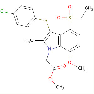 2-(3-(4-氯苯基硫代)-4-(乙基磺?；?-7-甲氧基-2-甲基-1H-吲哚-1-基)乙酸甲酯結(jié)構(gòu)式_628736-14-1結(jié)構(gòu)式