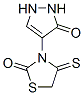 2-Thiazolidinone, 3-(2,3-dihydro-3-oxo-1h-pyrazol-4-yl)-4-thioxo-Structure,630403-90-6Structure 2-Thiazolidinone, 3-(2,3-dihydro-3-oxo-1h-pyrazol-4-yl)-4-thioxo- Structure,630403-90-6Structure
