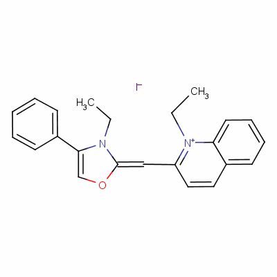 1-乙基-2-[(3-乙基-4-苯基-3H-惡唑-2-亞基)甲基]喹啉鎓碘化物結(jié)構(gòu)式_63425-46-7結(jié)構(gòu)式