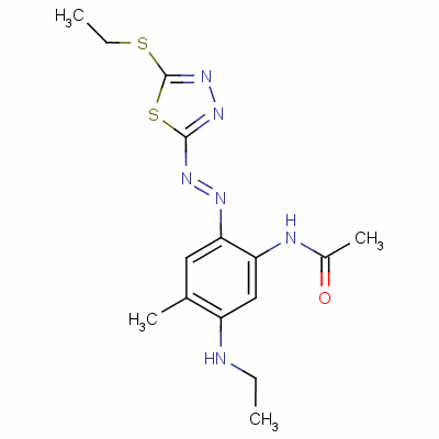N-[5-(乙基氨基)-2-[[5-(乙基硫代)-1,3,4-噻二唑-2-基]氮雜]-4-甲基苯基]乙酰胺結(jié)構(gòu)式_63467-24-3結(jié)構(gòu)式