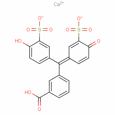 3-[(4-羥基-3-磺酸基苯基)(4-氧代-3-磺酸基-2,5-環(huán)己二烯-1-亞基)甲基]苯甲酸氫鈣結構式_63494-80-4結構式