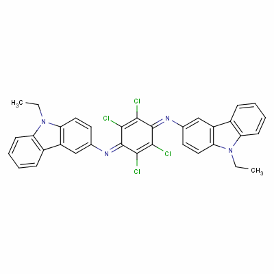 N,N-(2,3,5,6-四氯-2,5-環(huán)己二烯-1,4-二基)雙[9-乙基-9h-咔唑-3-胺]結(jié)構(gòu)式_63870-33-7結(jié)構(gòu)式