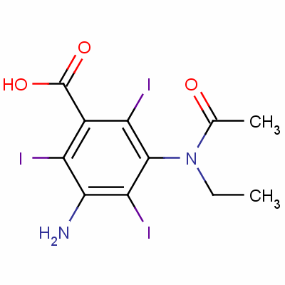 3-(乙?；一被?-5-氨基-2,4,6-三碘苯甲酸結(jié)構(gòu)式_63881-24-3結(jié)構(gòu)式